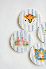 Ceramic Auburn Striped Coasters