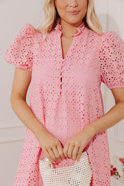 Puff Sleeve Pink Maxi