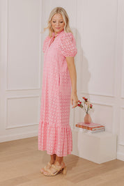 Puff Sleeve Pink Maxi