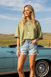 Striped Oversized Knit Top