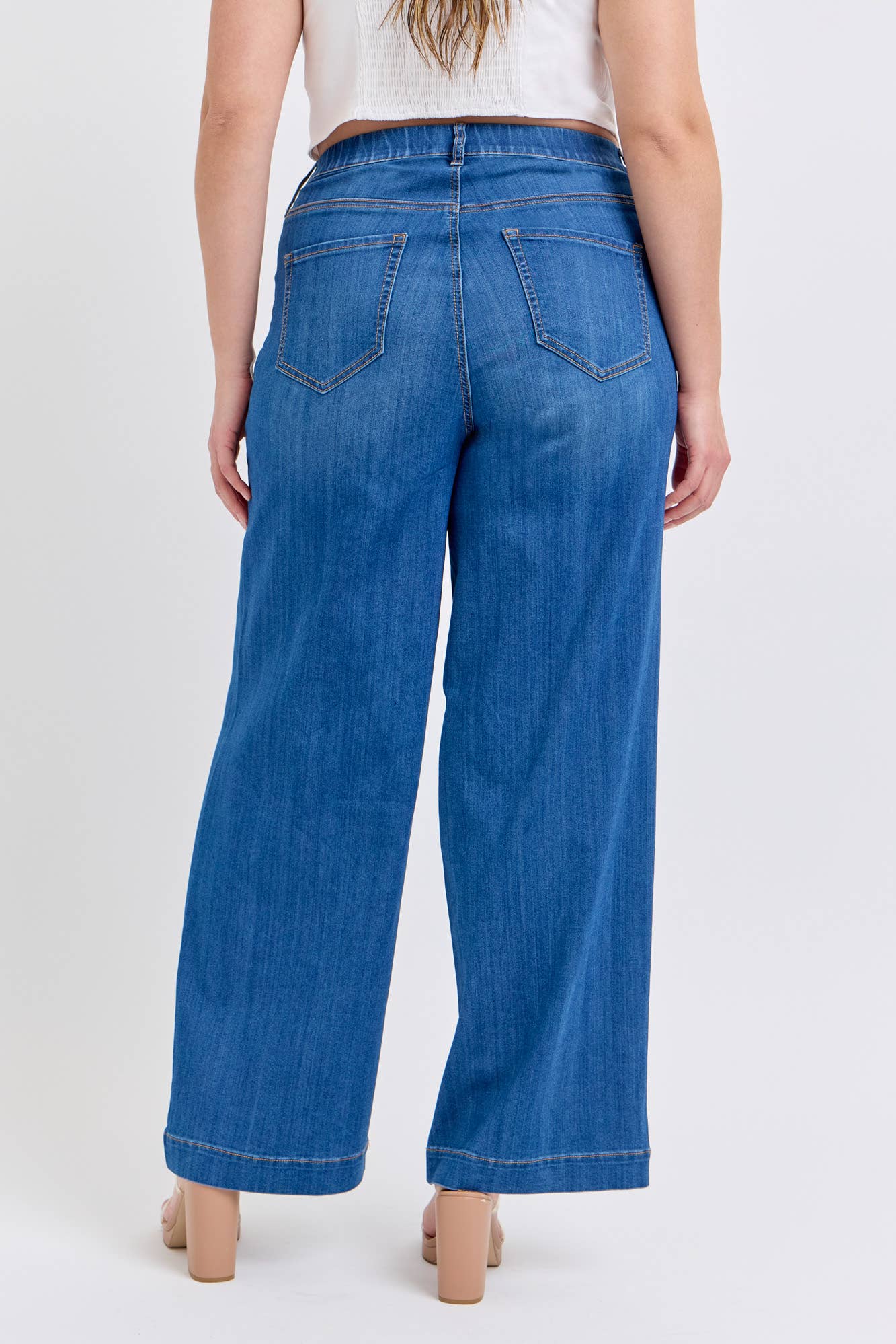 Plus Comfort Medium High Rise Pull-On Wide Leg