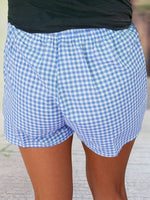 Vintage Plaid Print High Waisted Loose Wide Leg Shorts