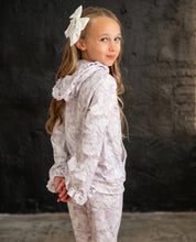 Kids Light Gray Camo Hooded Ruffle Pocket Lounge Set