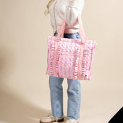 The Everyday Quilted Tote Bag–Pink