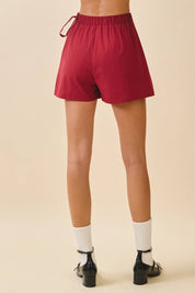 Wrap Front Braided Trim Detail Self Tie Skort