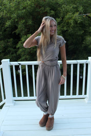 Women's Crossover Mineral Washed Two-Piece Set