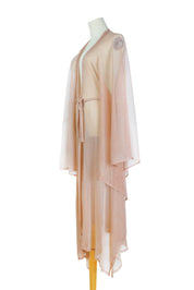 Rose Gold Sparkle Sheer Kimono Beach Bikini CovervUp Robe
