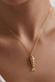18K STAINLESS STEEL TARNISH FREE FISH NECKLACE