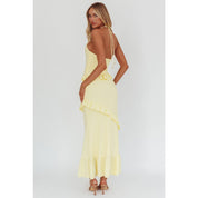 LEMON CRINKLE MAXI DRESS