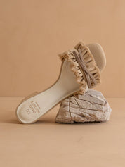 Romantic Low Heel Sandal: KHAKI