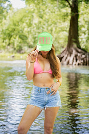 RIVER RAT TRUCKER HAT | CANVAS CAP: LAVENDER CANVAS CAP