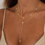 18K STAINLESS STEEL TARNISH FREE Y NECKLACE