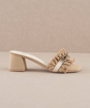Romantic Low Heel Sandal: KHAKI