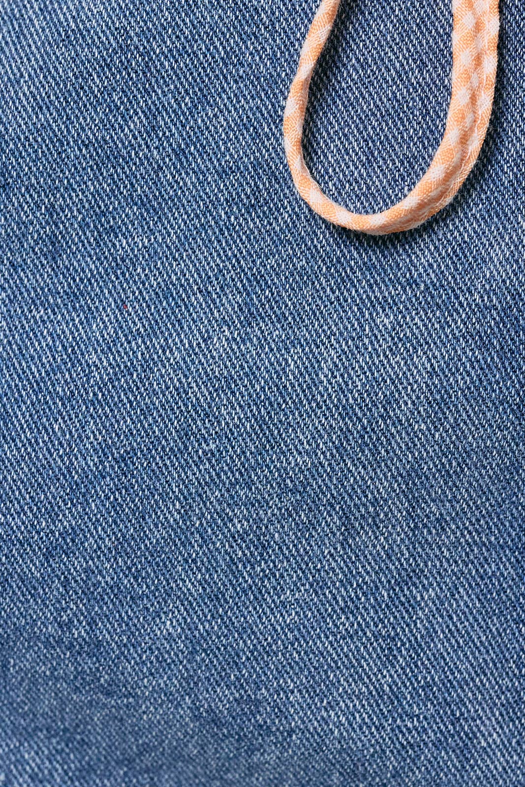 MID WAIST DENIM SKIRT WITH GINGHAM WAIST