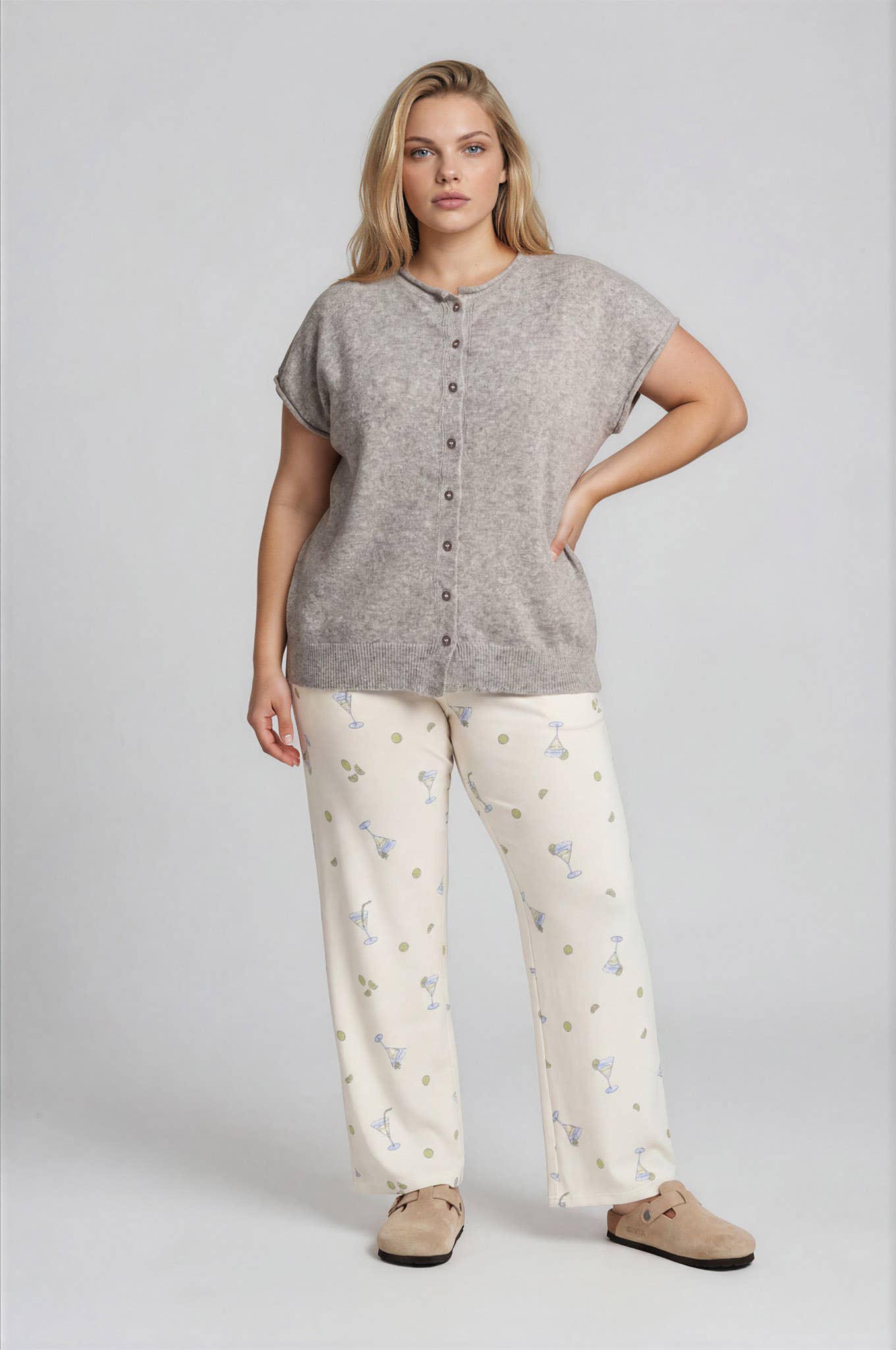 PLUS RAW EDGE SHORT SLEEVE LIGHTWEIGHT CARDIGAN