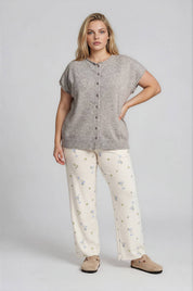 PLUS RAW EDGE SHORT SLEEVE LIGHTWEIGHT CARDIGAN