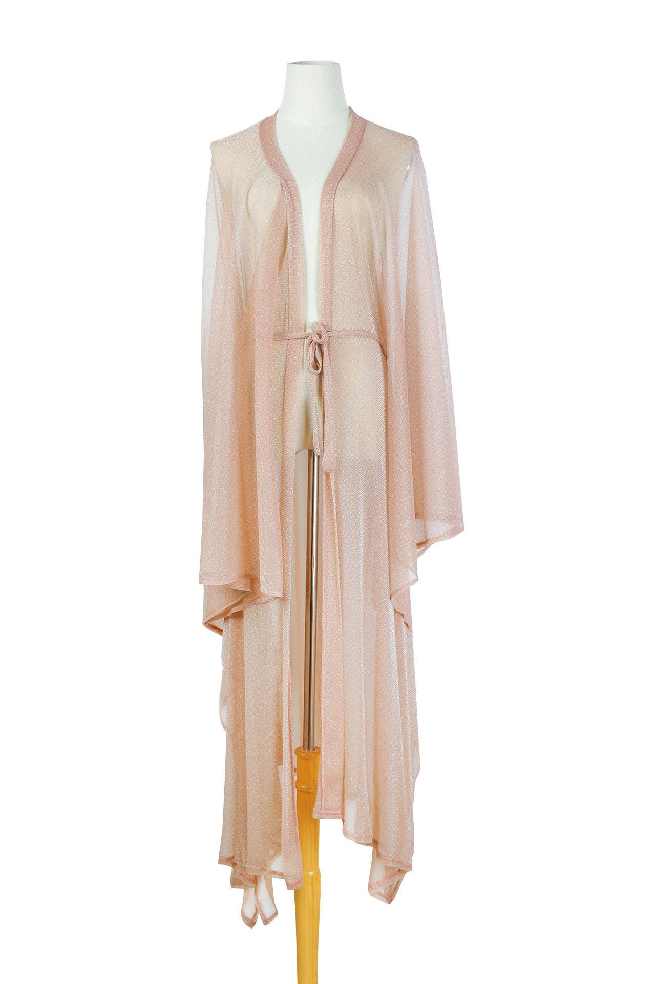Rose Gold Sparkle Sheer Kimono Beach Bikini CovervUp Robe