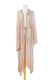 Rose Gold Sparkle Sheer Kimono Beach Bikini CovervUp Robe