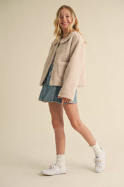 TWEEN KIDS GIRLS PETER PAN COLLAR JACKET