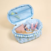 Glam & Go Quilted Cosmetic Bag–Blue