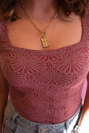 Knit Modal Nylon Spandex Seamless Jacquard Tank