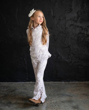 Kids Light Gray Camo Hooded Ruffle Pocket Lounge Set