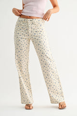 Flower Vintage Straight Jeans