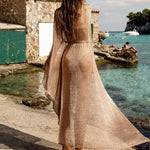 Rose Gold Sparkle Sheer Kimono Beach Bikini CovervUp Robe
