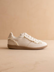 The April | Cream Lace-Trimmed Retro Sneaker