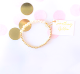 Half & Half Gold/Pearl Bracelet