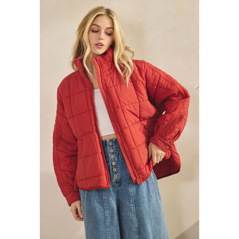 Zip Up Packable Puffer Jacket