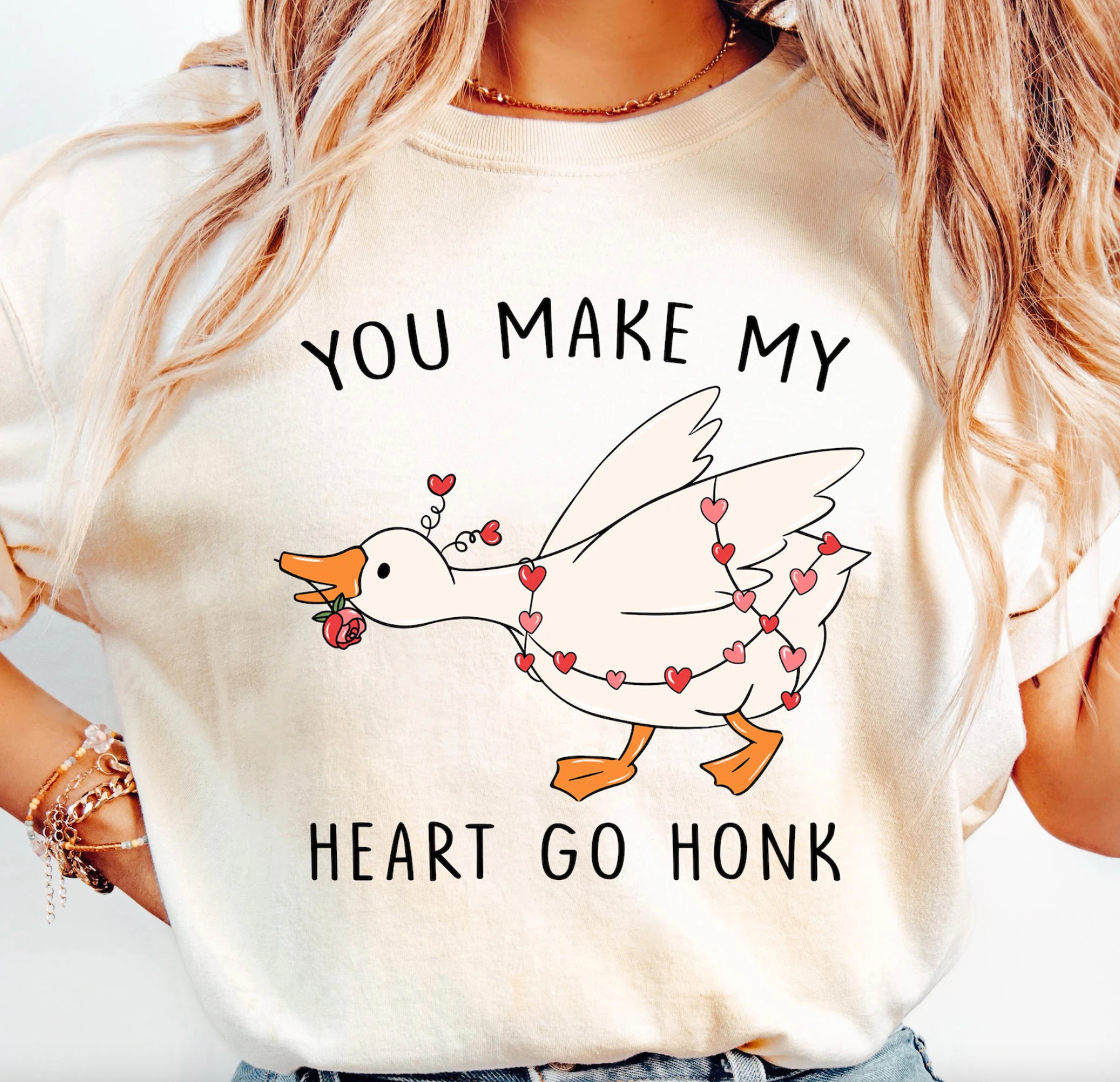 Red-Funny Valentine Goose T-Shirt