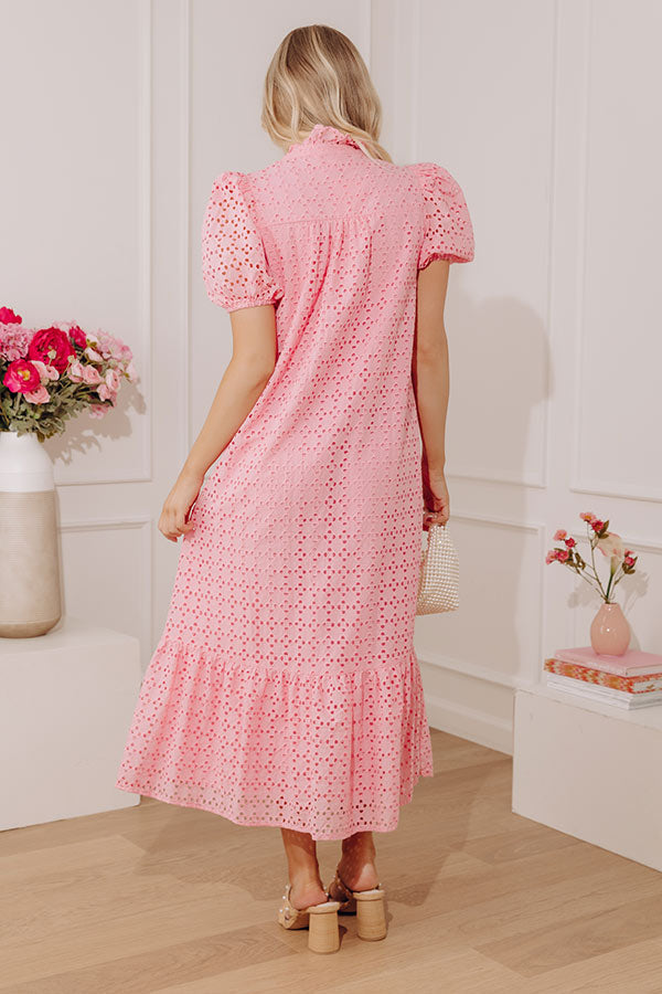 Puff Sleeve Pink Maxi