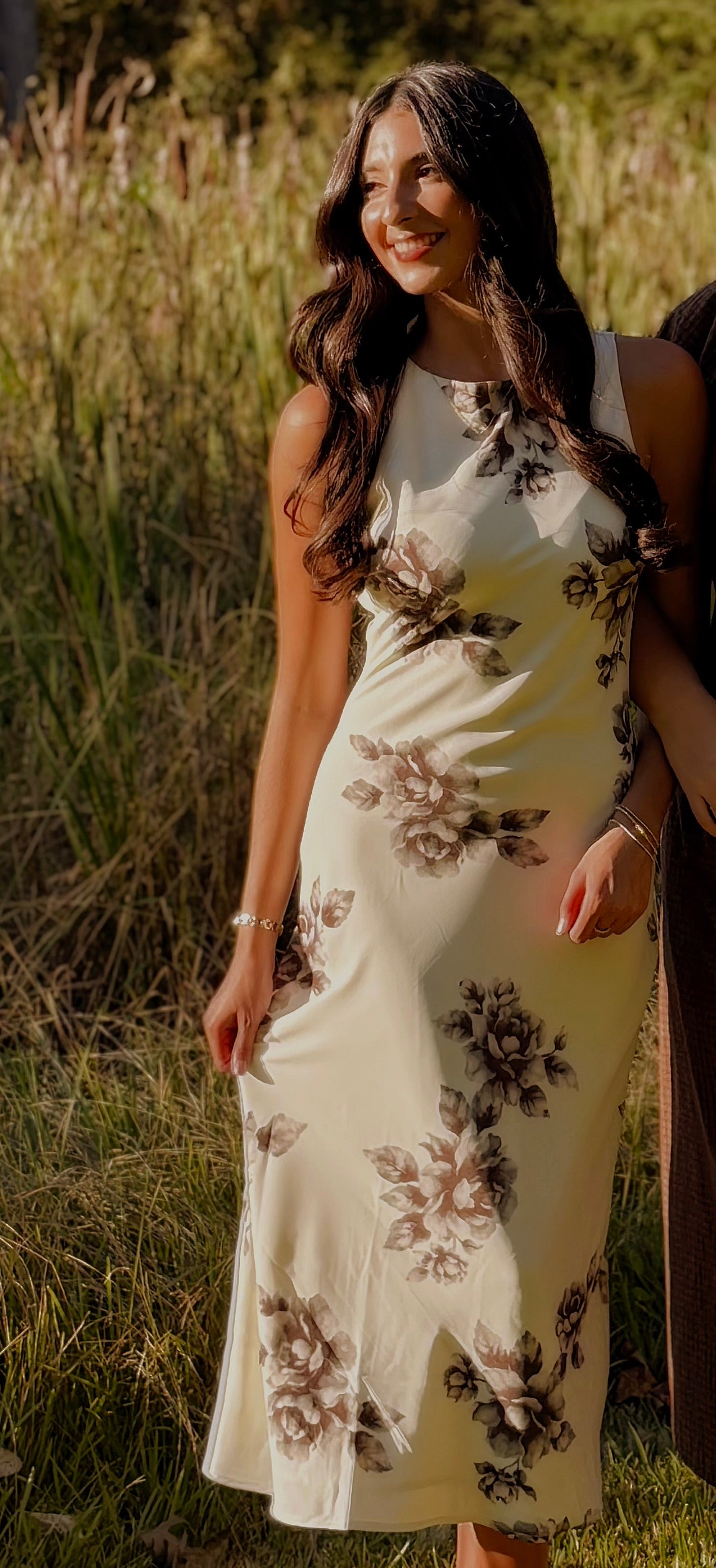 SLEEVELESS HIGH NECK MIDI BIAS DRESS