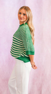 Color Block Drape Sleeve Sweater