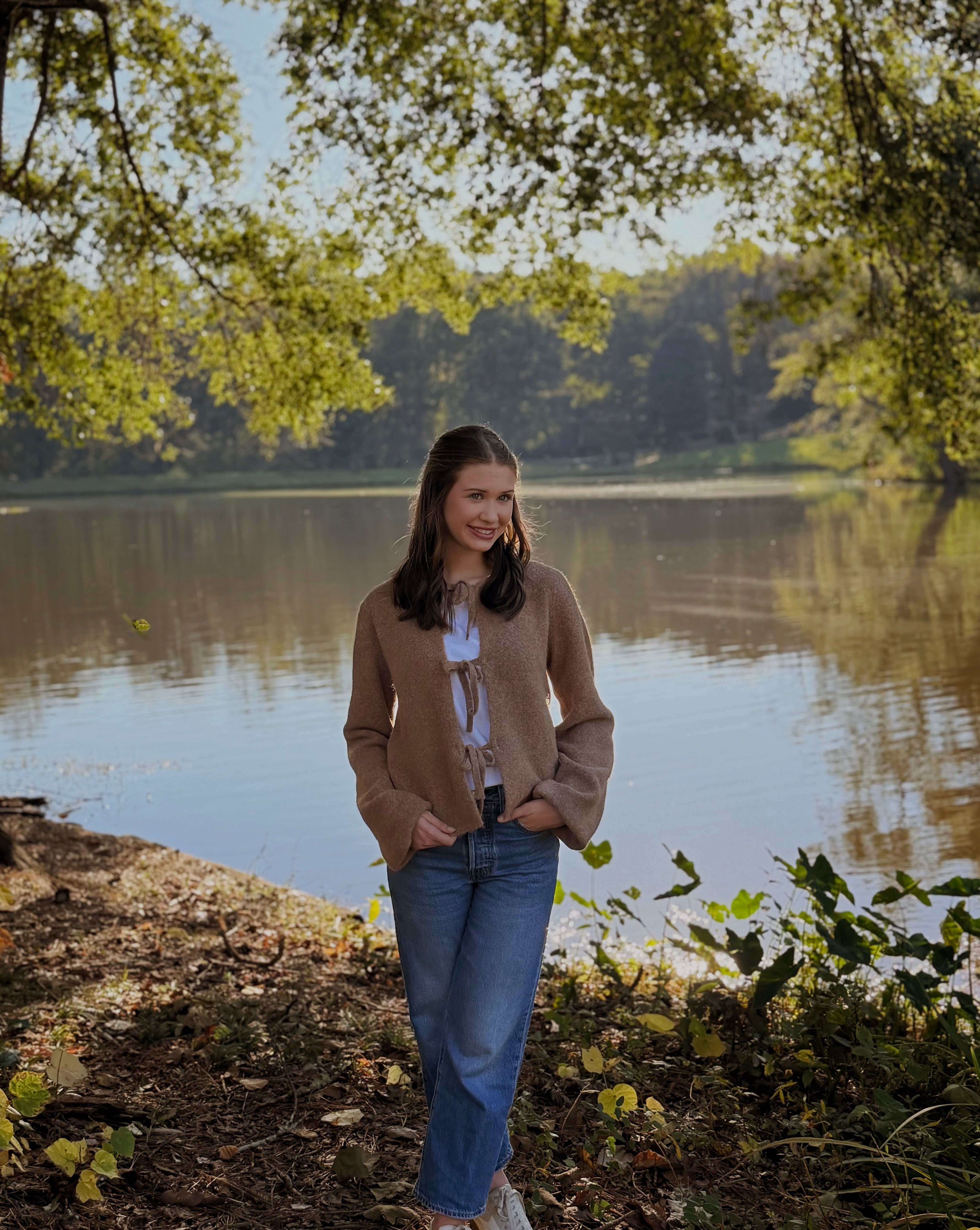 Front Tie Sweater Cardigan