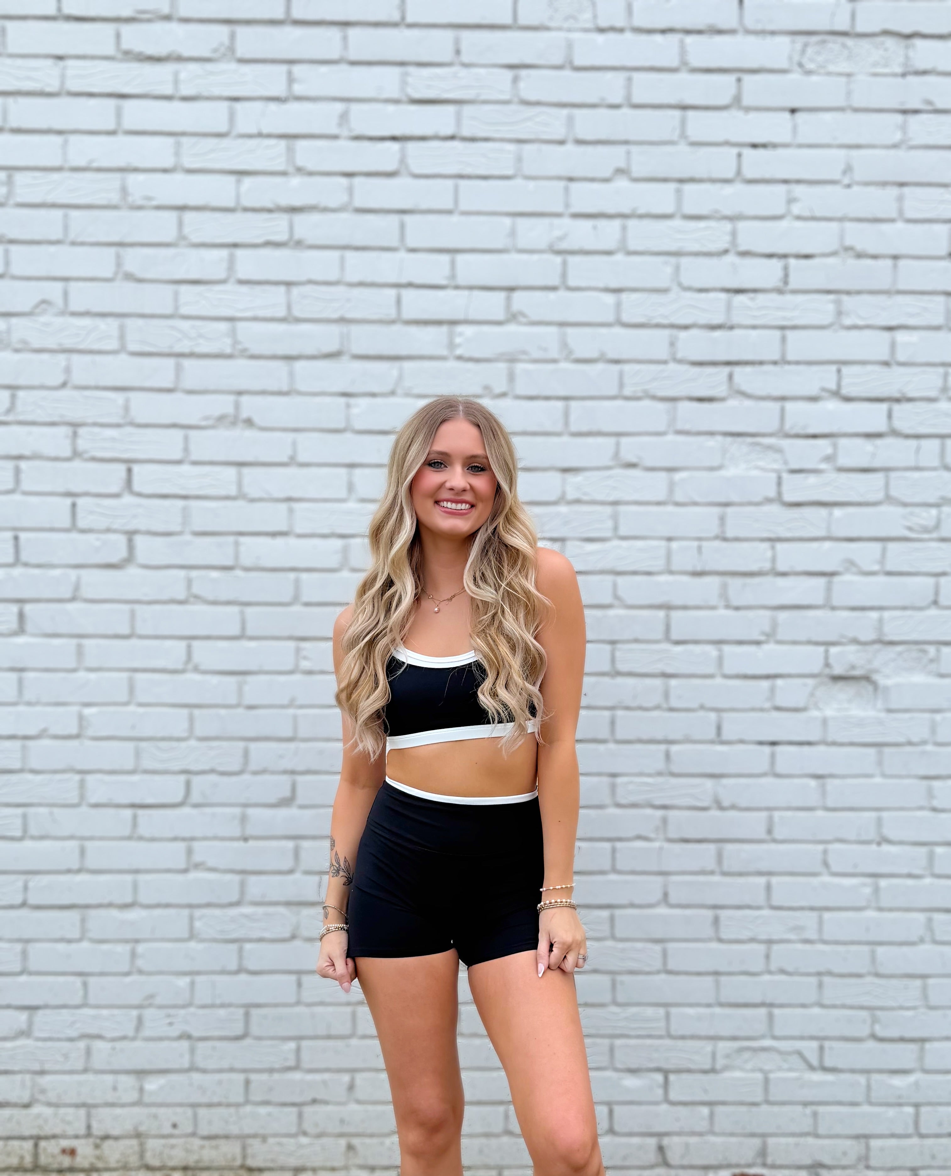 Contrast Binding Biker Shorts