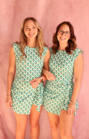 Bold Retro Floral Print Built In shorts Dress