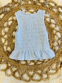 Blue Smocked Tank