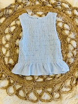 Blue Smocked Tank