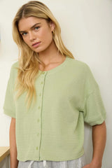 Knitted Cardigan Sage ￼