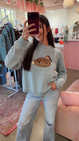DUCK CREW NECK KNIT SWEATER