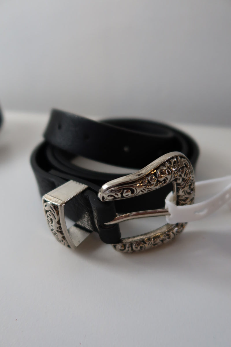 Swirl Embossed Buckle Belt