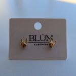 Finger Sign Brass Earrings