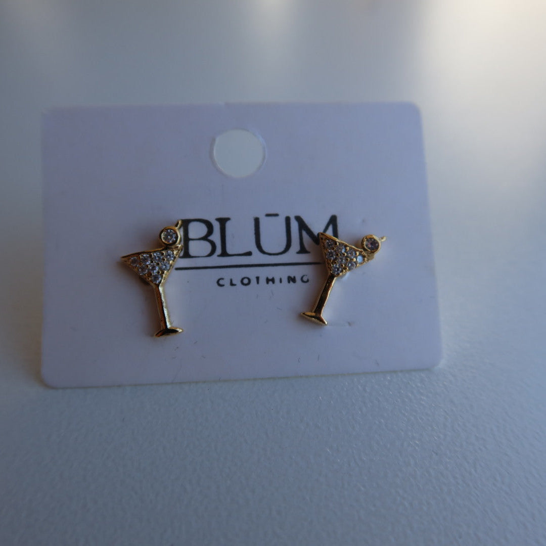 Martini Glass 14K Earrings