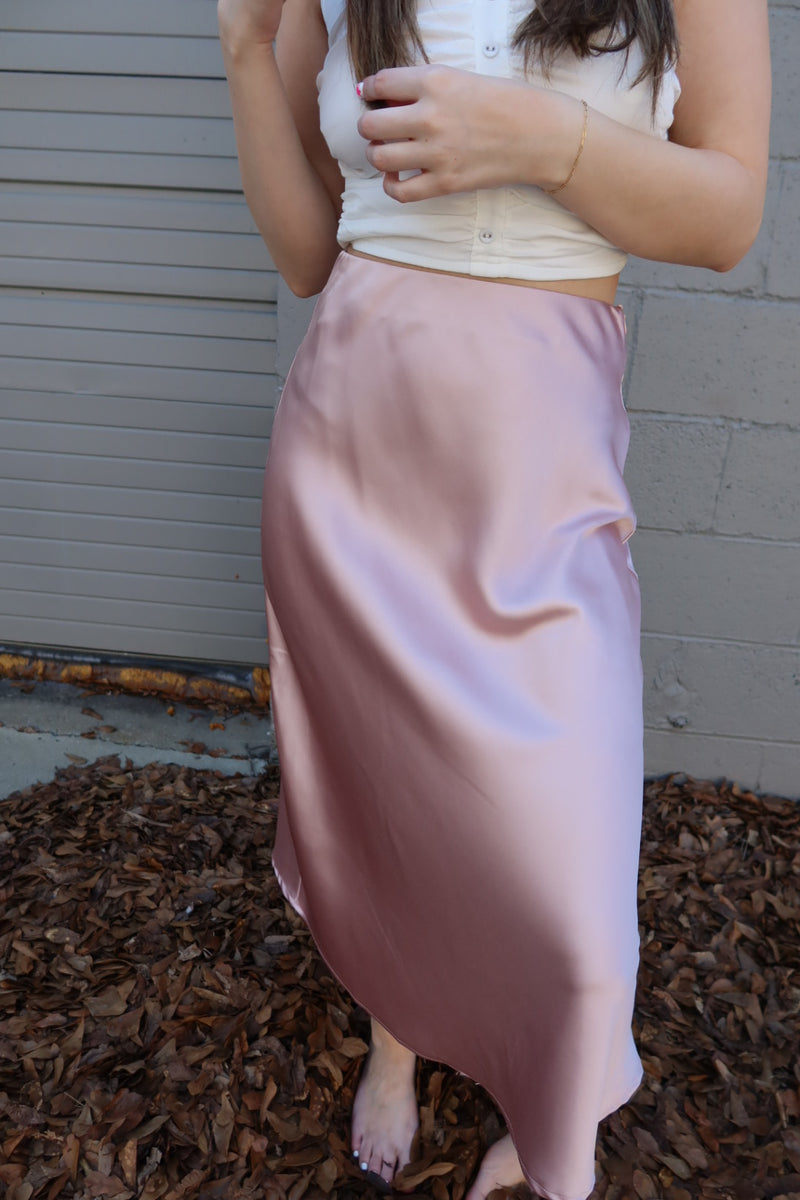 Midi Satin Skirt