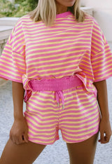 Drop Shoulder Boxy Casual Short Set