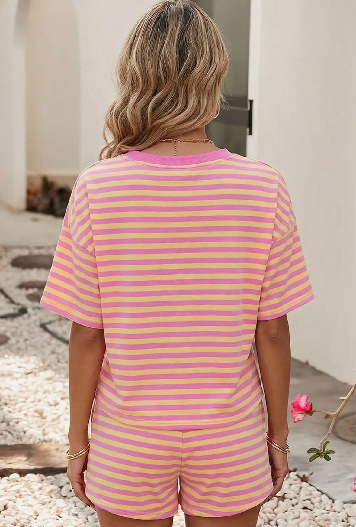 Drop Shoulder Boxy Casual Short Set