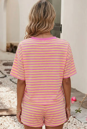 Drop Shoulder Boxy Casual Short Set