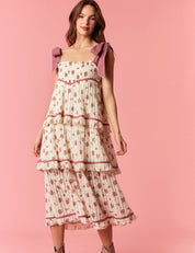 Ditsy Flower Printed Lace Dress